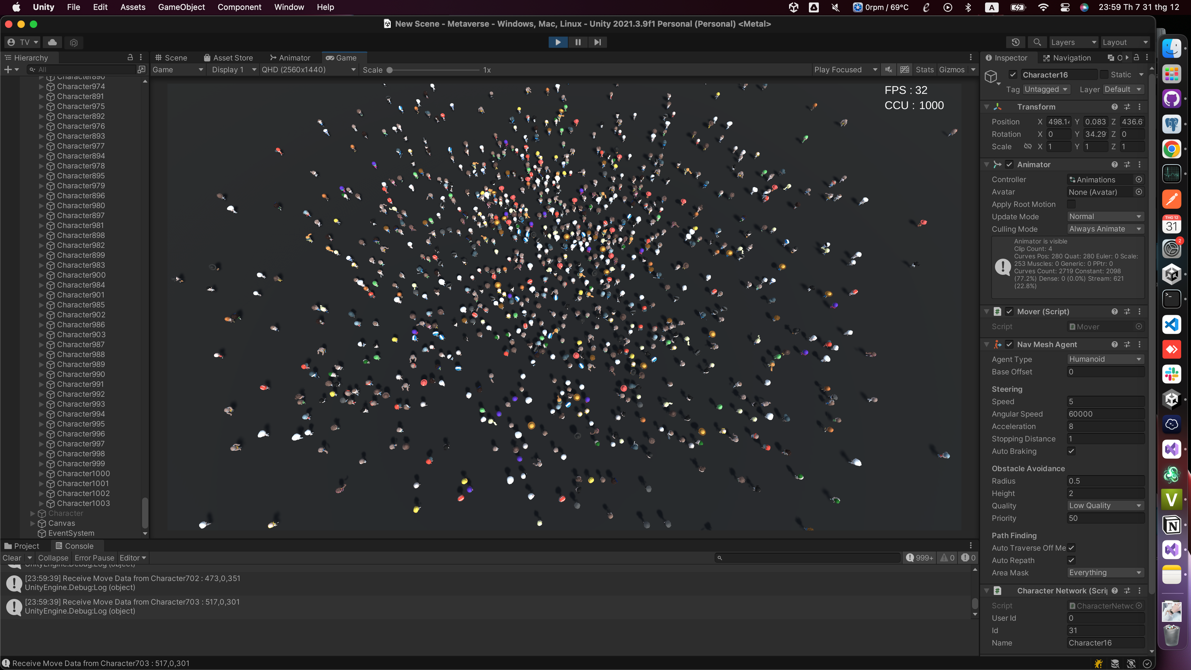 Metaver Demo 1000 players